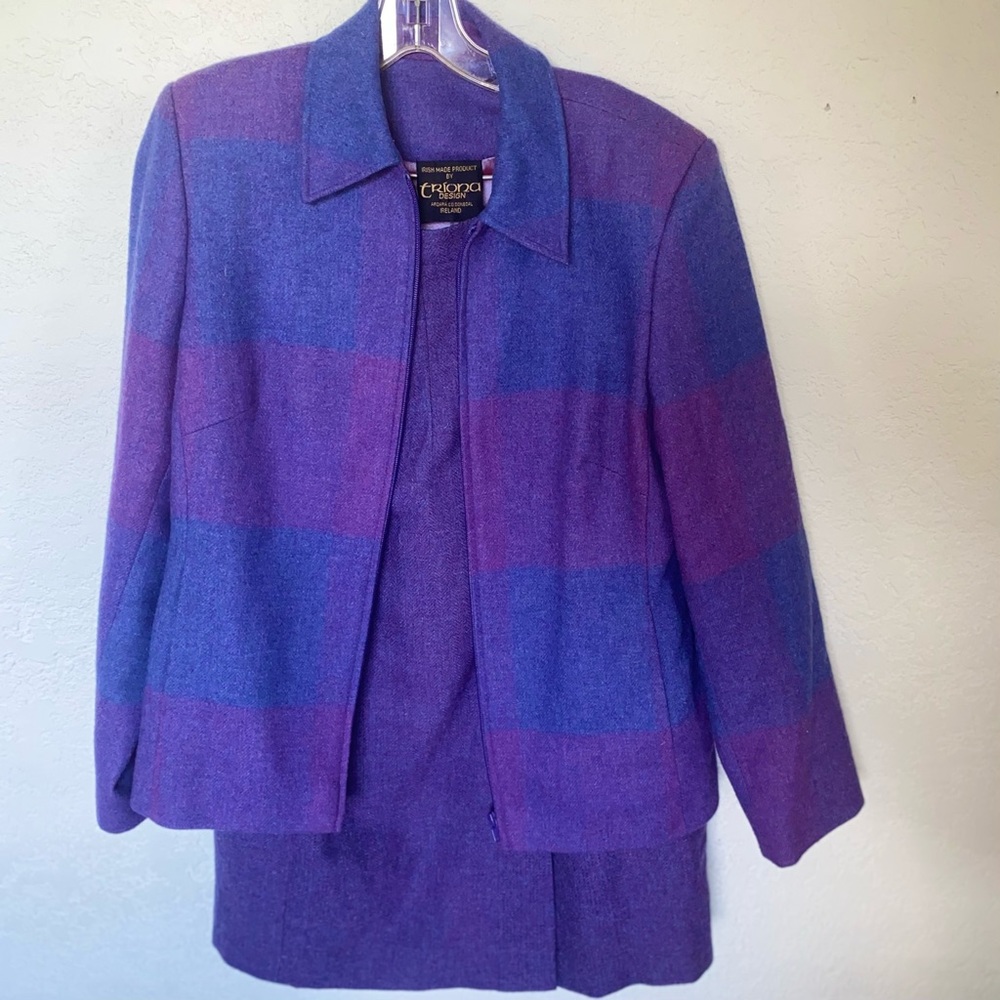 90’s Vintage High Waisted Purple Skirt Suit